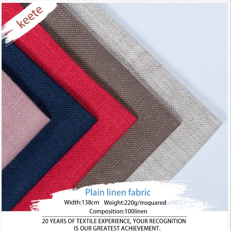 KEETE Multicolor choose pure linen fabric 100% linen washed organic linen fabric for shirts garment stock