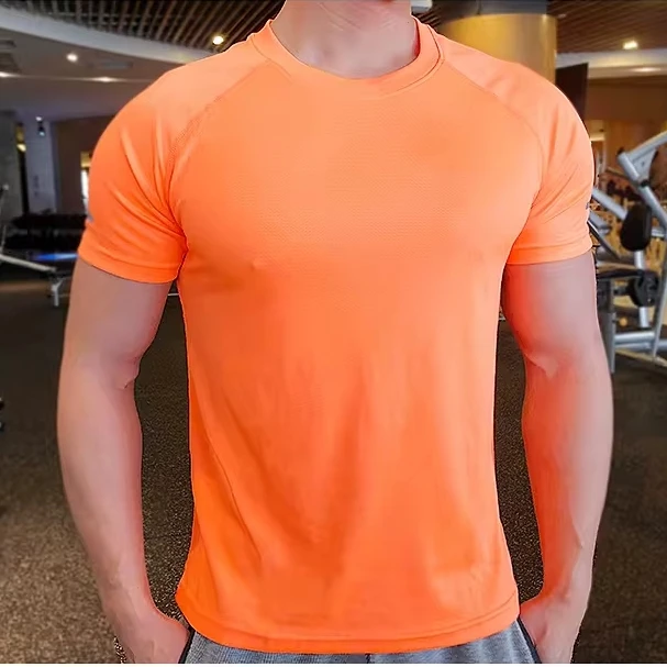 high Quality Cheap Custom Men Activewear T Shirts 100% Polyester T Shirts Gym Elastane Athletic Quick Dry Top Shirts Mens