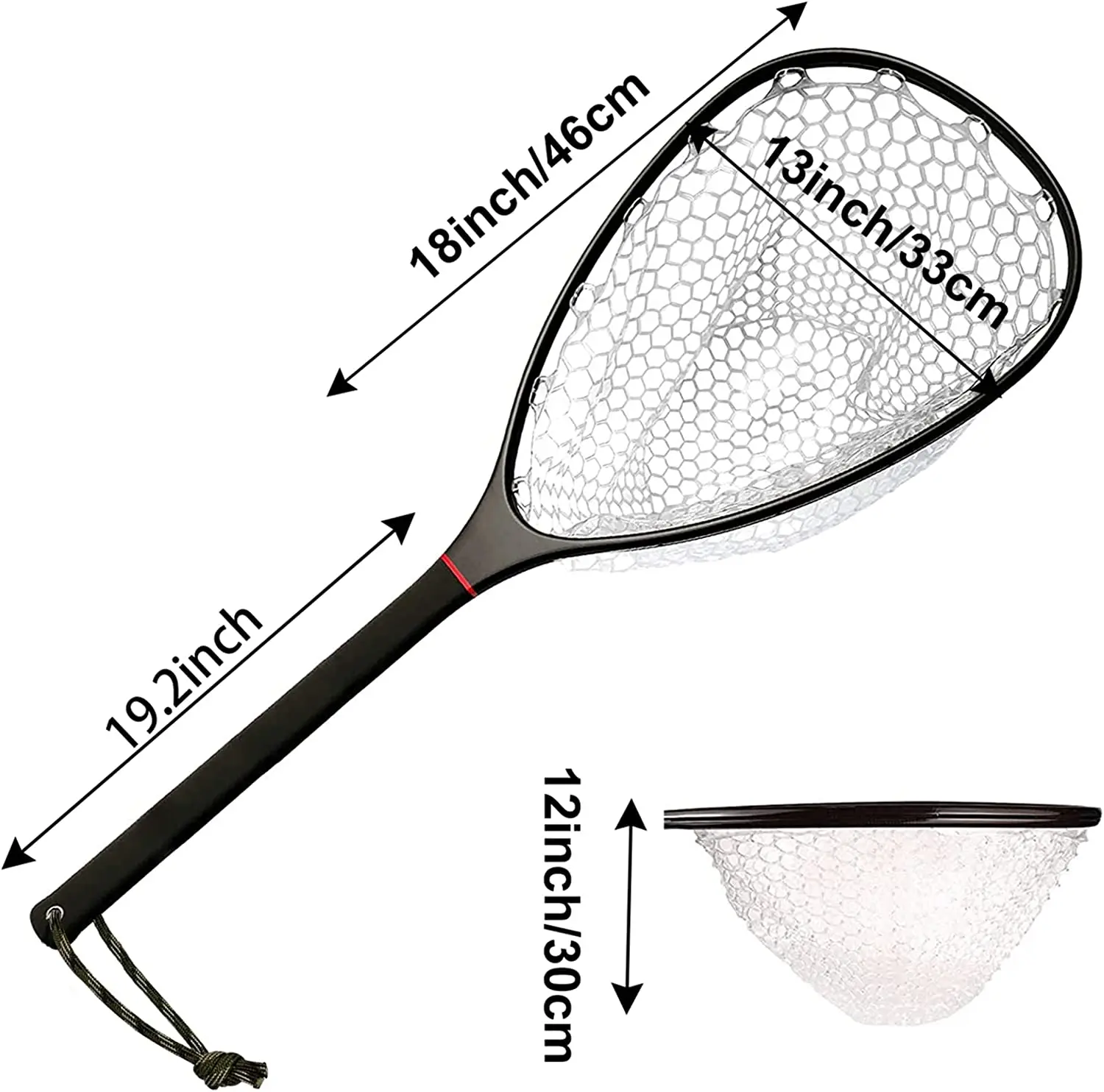 Carbon Fiber Landing Net Fly Floating Fishing Net with Soft Rubber Trout Net fly fishing