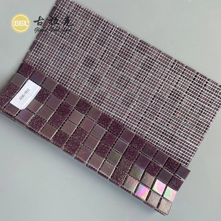 Purple Pink Glass Mosaic Tile Interior Wall Decor Shop Bar Wall Tiles