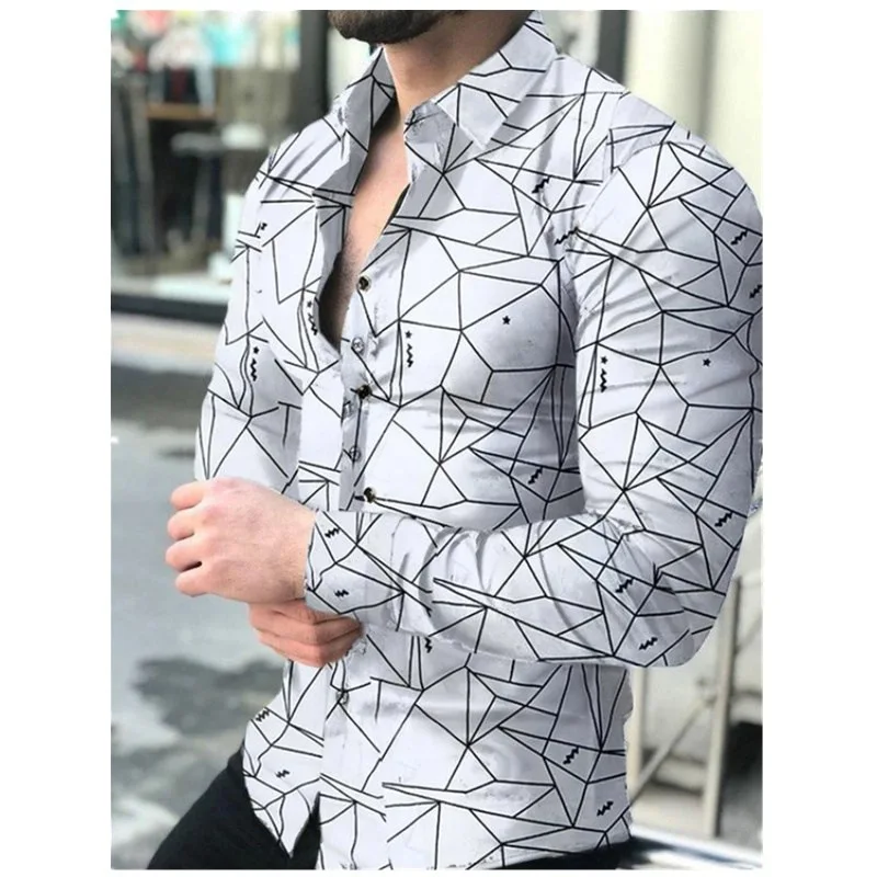 Custom wholesale Lapel single breasted Hawaii long sleeve plus size beach shirt top man flower shirt 3d print t shirt