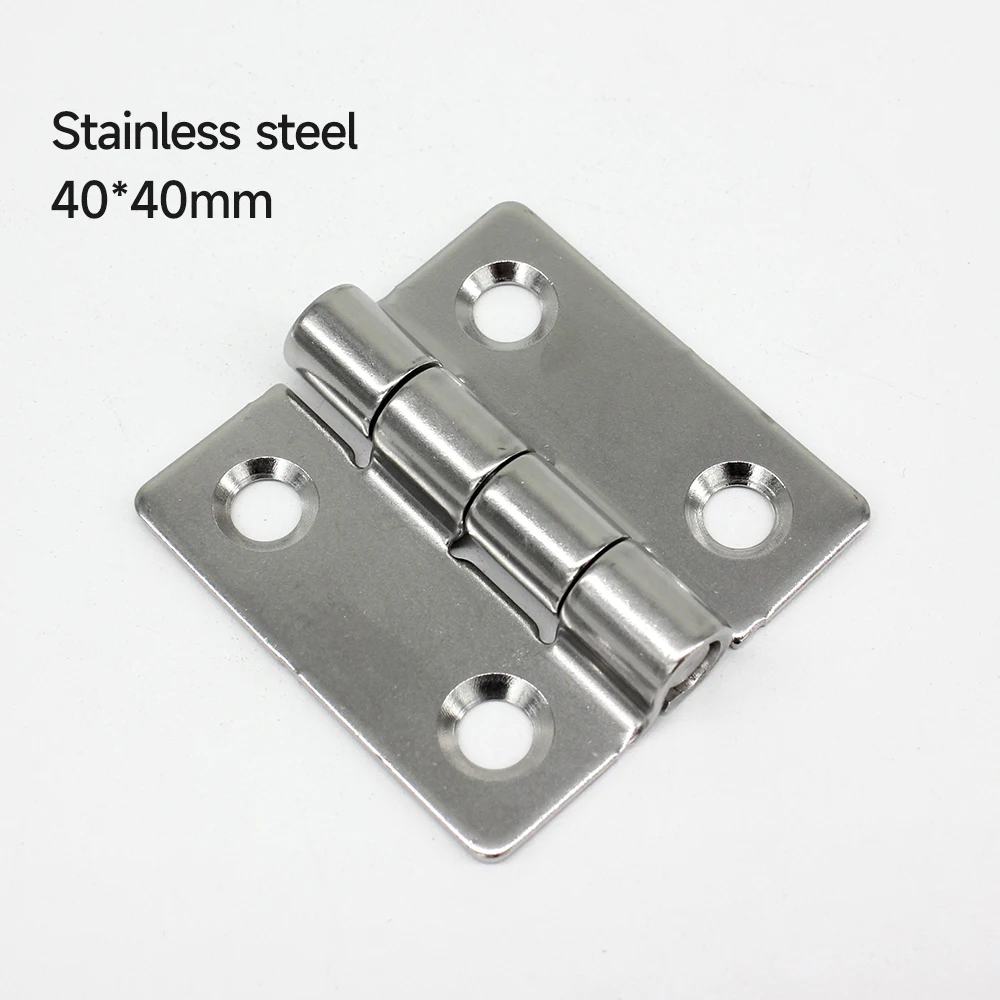 Thcoo Flat Iron 40*40mm Small Hinge Stainless Steel Cabinet Wooden Door Hinge for Hardware Accessories Gift Box 40*40mm