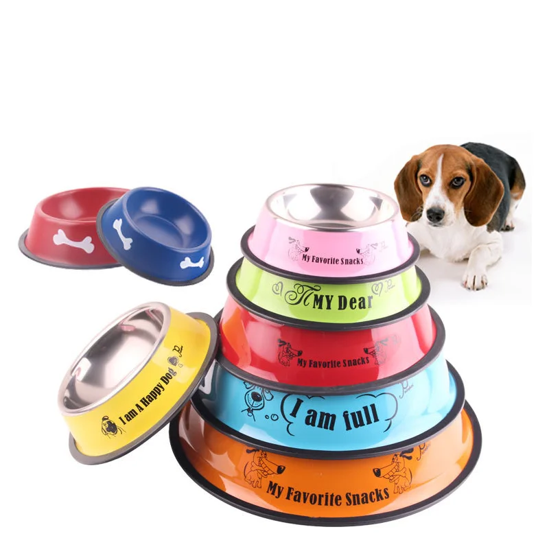 customized multiple size stainless steel pet bowl dog food water bowl