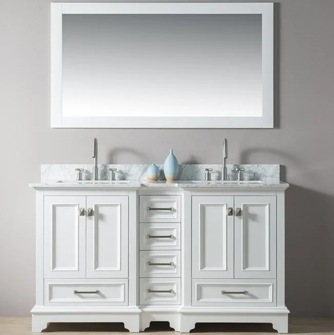 Vietnam Factory Homedee Vietnam vanity wooden panel bathroom cabinet units with mirror