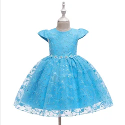 757 для детей 3 лет дизайны платьиц летнее платье с цветочным узором девочки на день рождения; Свадебное платье; Праздничное короткими рукавами; Платье