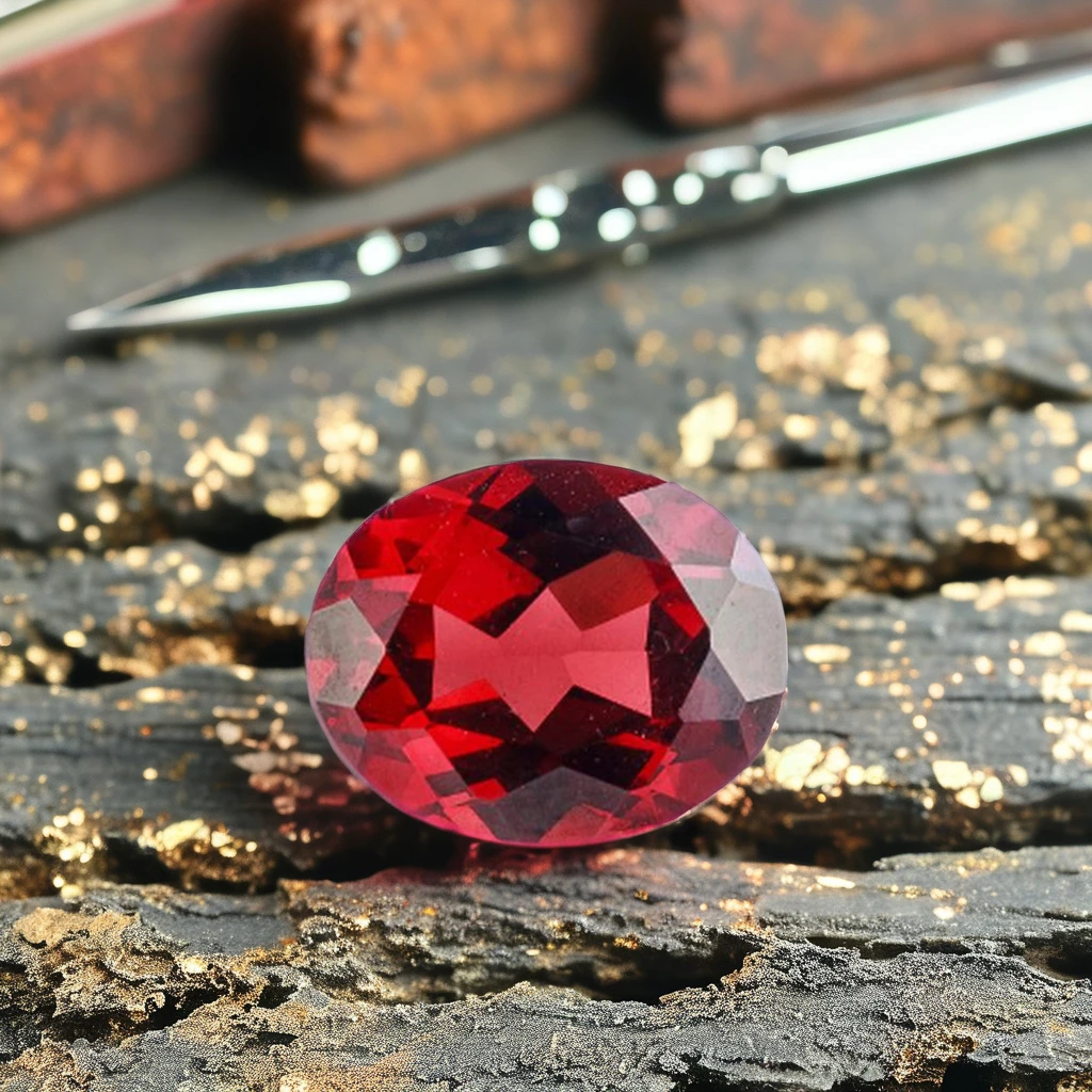 High Quality 6*8mm Oval Cut Natural Red Mozambique Garnet Stone Star and Mineral Gemstone