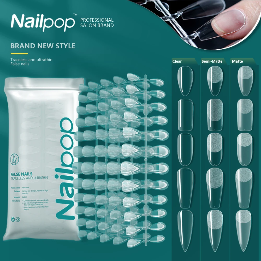 NAILPOP 120 шт. миндальный полный прикрытие для ногтей мягкий гель американская капсула накладные наконечники наращивания оптовая продажа