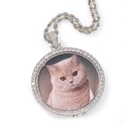 Custom Photo Memory Medallions Solid Couple Pendant Necklace Hip Hop Fashion Personalized Jewelry Can Custom Letter