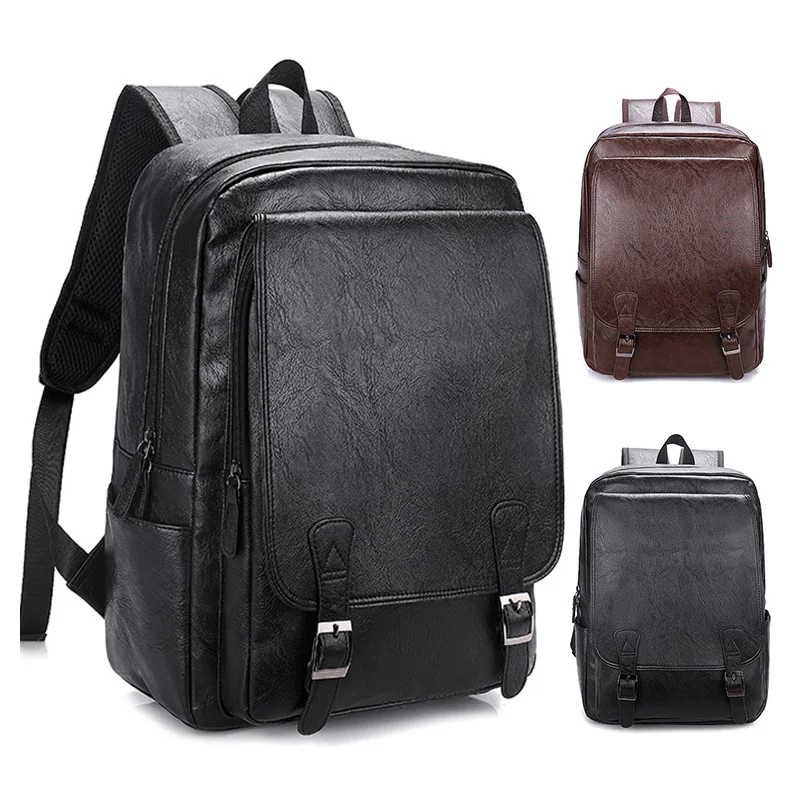 Pu Backpack bag men custom laptop waterproof bag for business & school