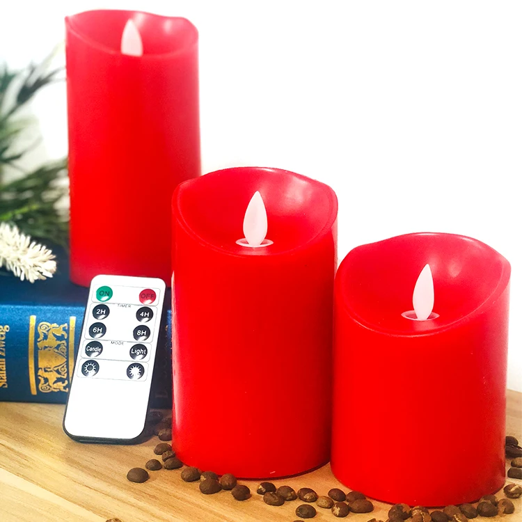 Remote Control D7.5*10/12.5/15Cm Led Flameless Home Decoration Pillar Led Wax Candle