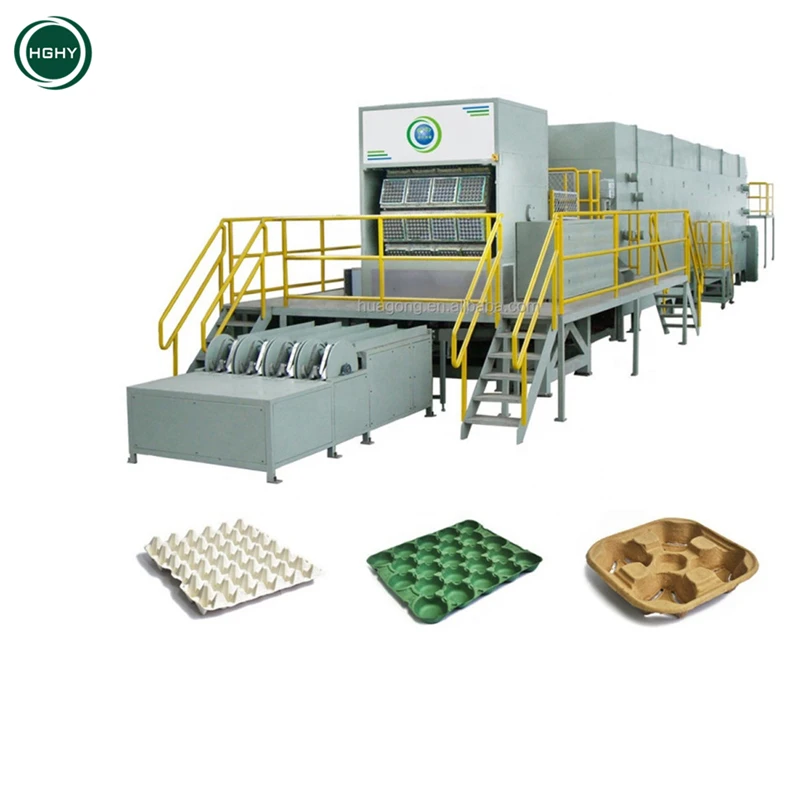 Full Set Waste Paper Egg Tray And Tea Box Making Machine Egg Crate Box Stackable Alveole Egg Carton Making Machine Molding