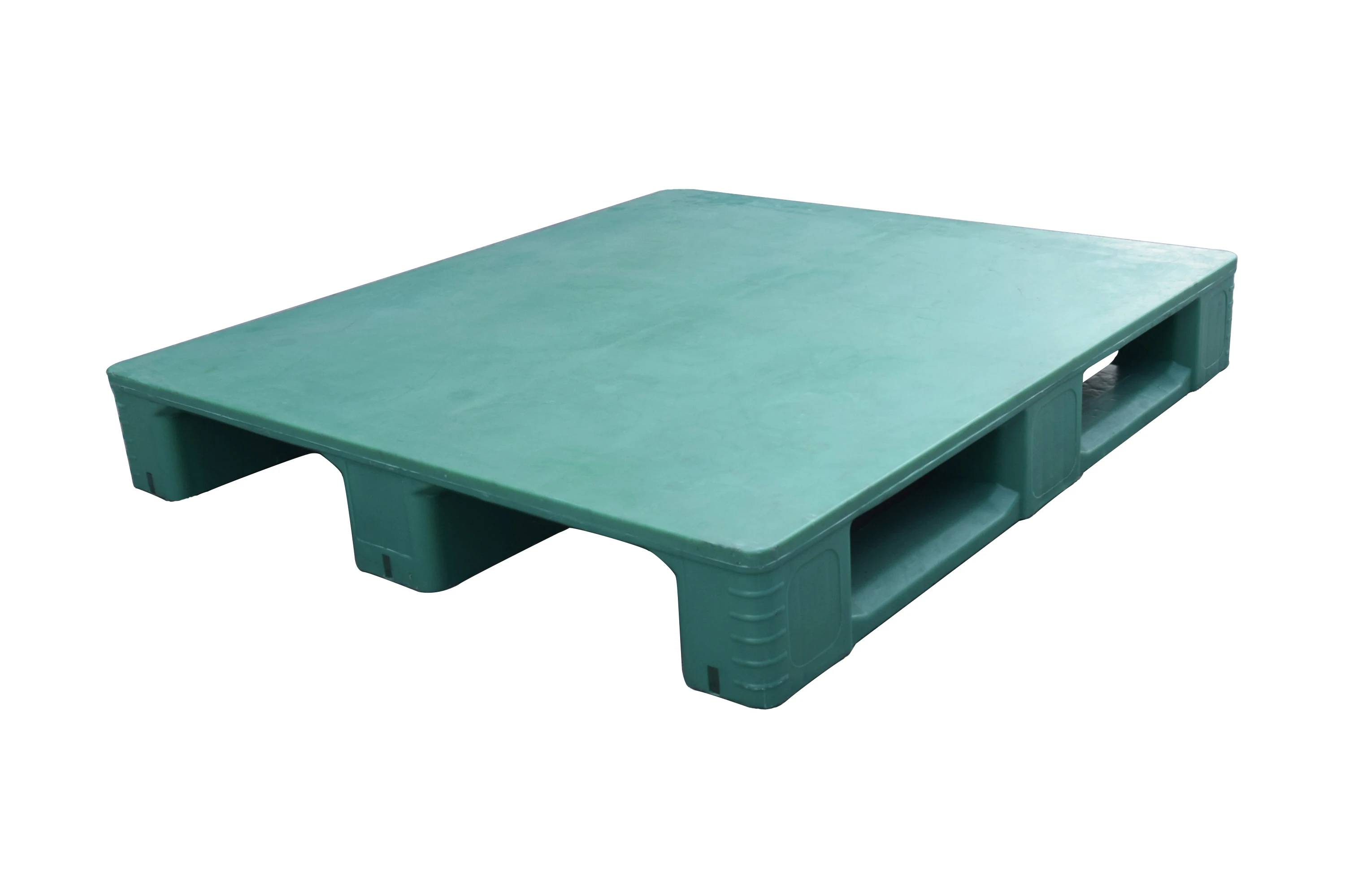 100% Virgin HDPE Reinforced Euro Pallet 4-Way Entry Three Feet Three Runners Solid Plain Plastic (PP) Rack Storage