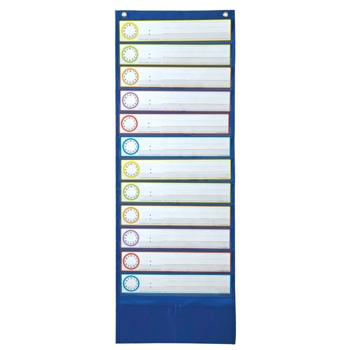 Blue Sentence Strips  Classroom Students Daily  Schedule Pocket Chart with dry erase cards