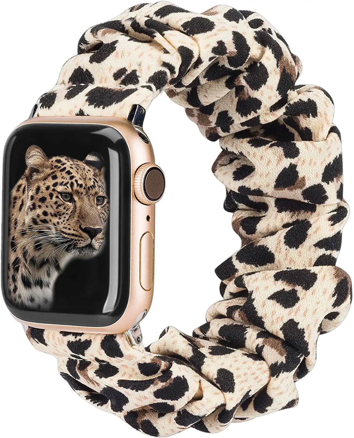 for Apple Watch Band Scrunchies Cute Girly Women Sport Fabric Print Scrunchie Watch Band for iWatch Strap