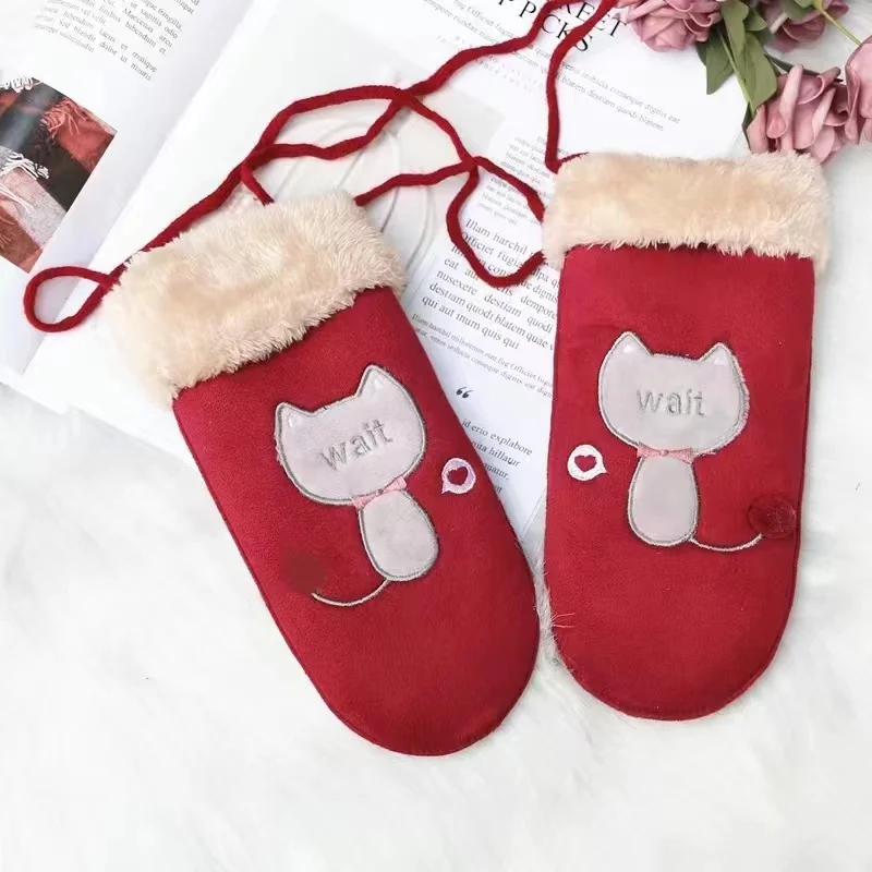 Fashion Winter Baby Girl Boy Glove Cute Rabbit Print Lovely Children Girls Boys Twist Gloves Warm Full Finger Gloves