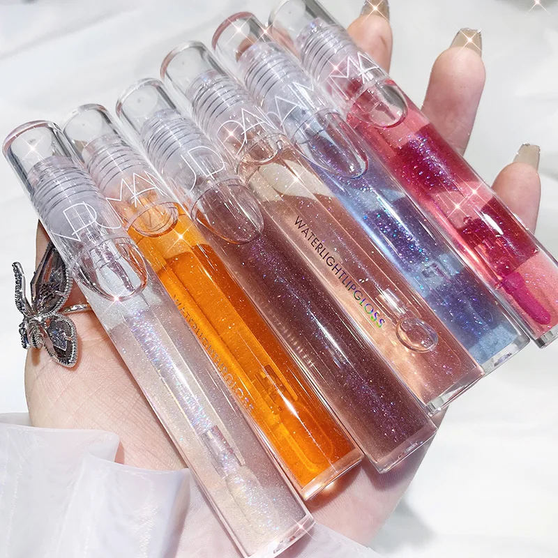 Жидкий зеркальный полупрозрачный блеск для губ глазурь влажная кристальная жидкая губная помада увлажняющий мерцающий уход за макияжем Новинка