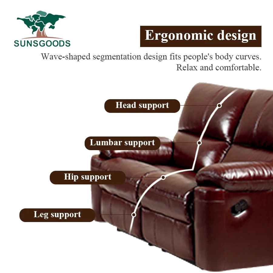 2022 Supplier Hot selling Leisure Adjustable Top grain leather electric private Cinema Recliner Home Theater Sofa