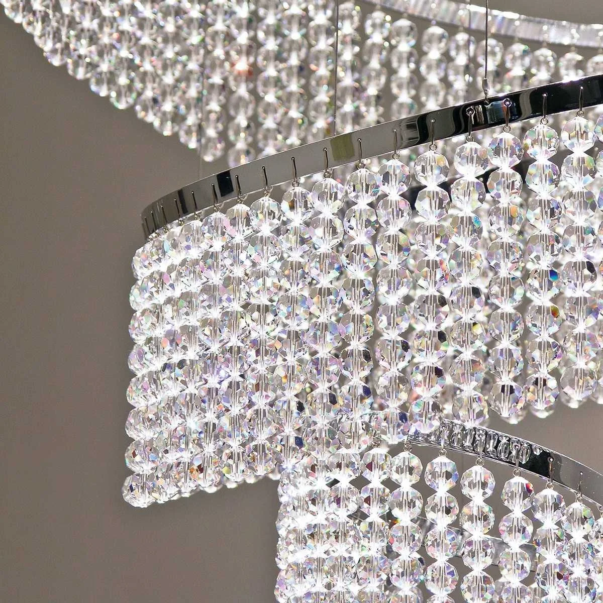 New arrival LED Spiral Crystal Chandelier Light Lustres de cristals for Living Room