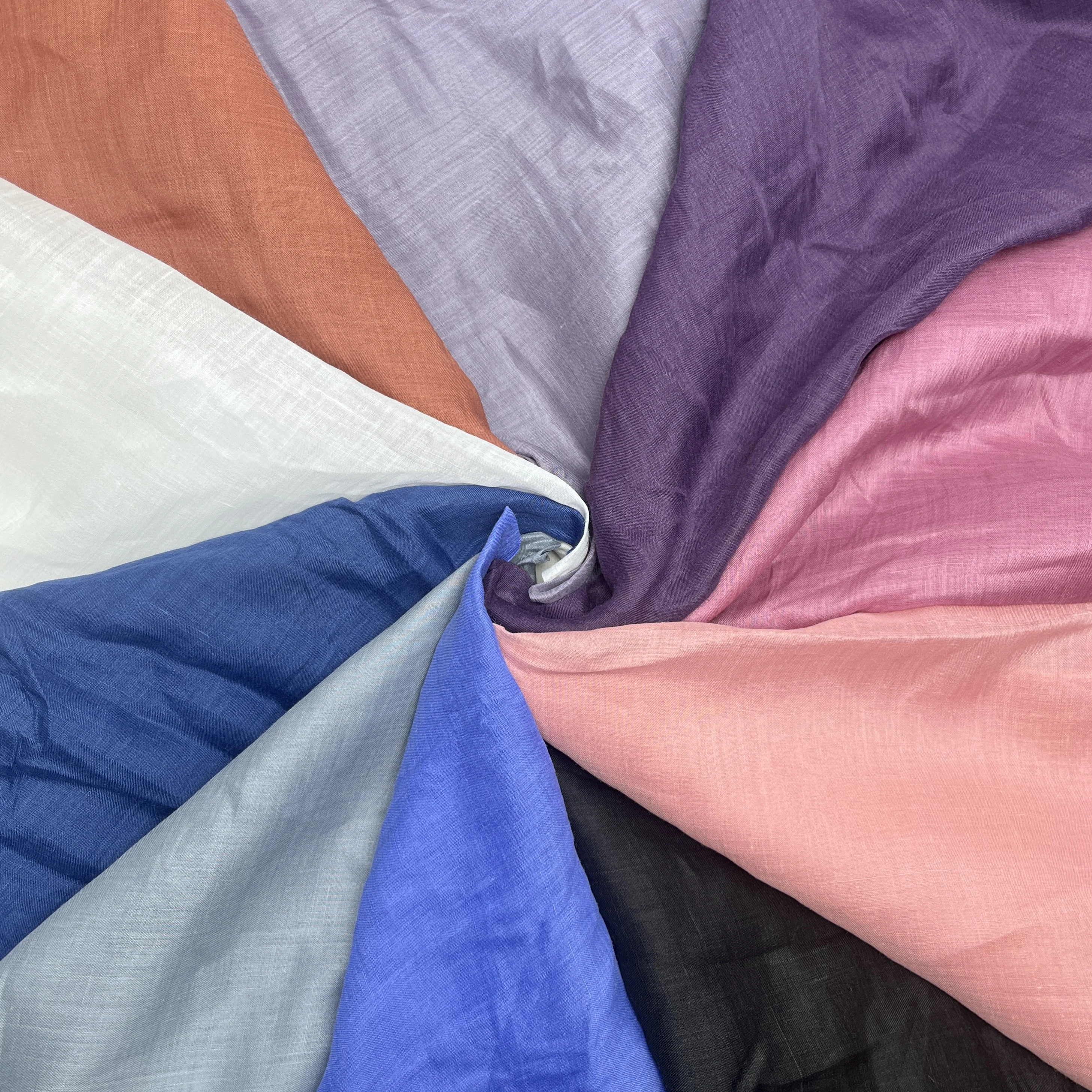 Wholesale In Stock 100s High-Density Pure Ramie Fabric Eco Friendly Lightweight Solid Linen for Light Cloth Shirt dress Pants