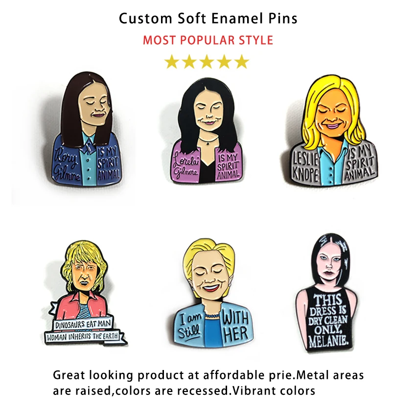 No Minimum Factory Manufacturer Custom Soft Enamel Glitter Anime Cartoon Lapel Pins Metal Badge Hard Enamel Pin