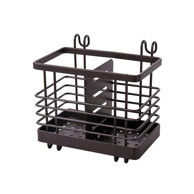 Hanging Metal Mesh Utensil Drying Rack Draining Basket for Chopsticks Spoon Fork Knife Holder