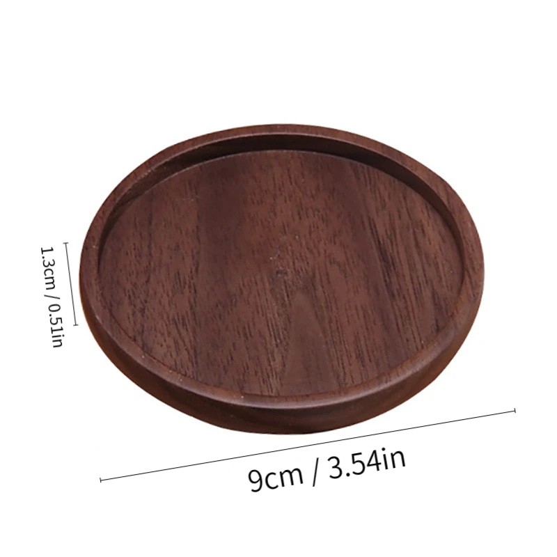 3.5-Inch round Walnut Wooden Coaster Durable Heat-Resistant Teapot Mat Insulation Bowl Mug Holder for Tea Coffee Cup Love Art