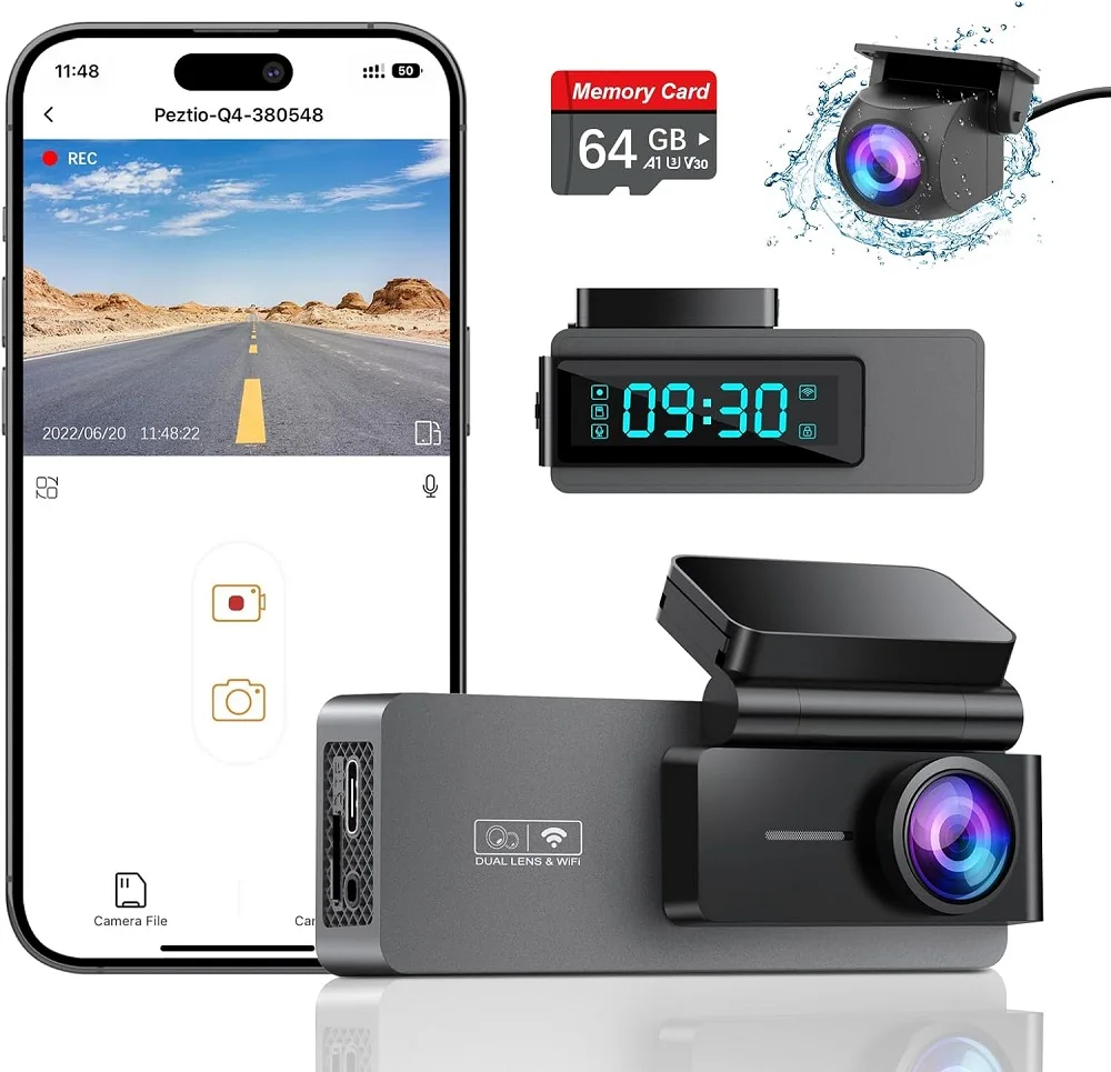 2K+1080P Built-in WiFi Car Dash Cam Black Box High Definition DVR Camera For Vehicle