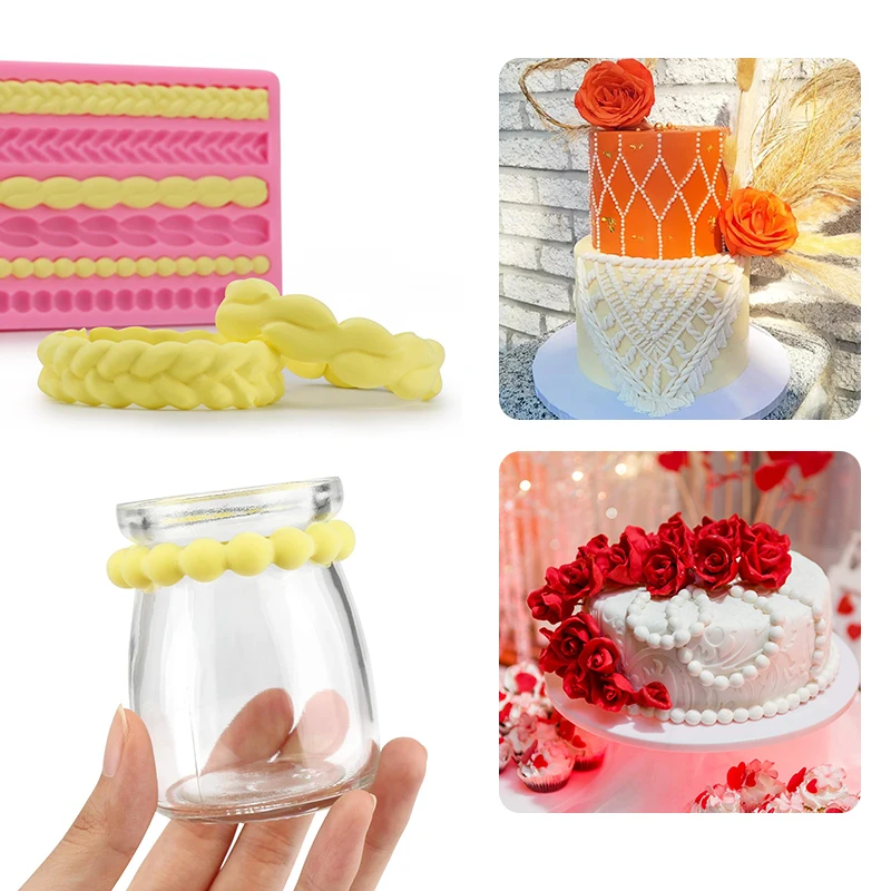 Kitchen Baking Tray Gum Paste Flowers pattern Fondant Liquid Silicone Mold Cake Decoration Tools