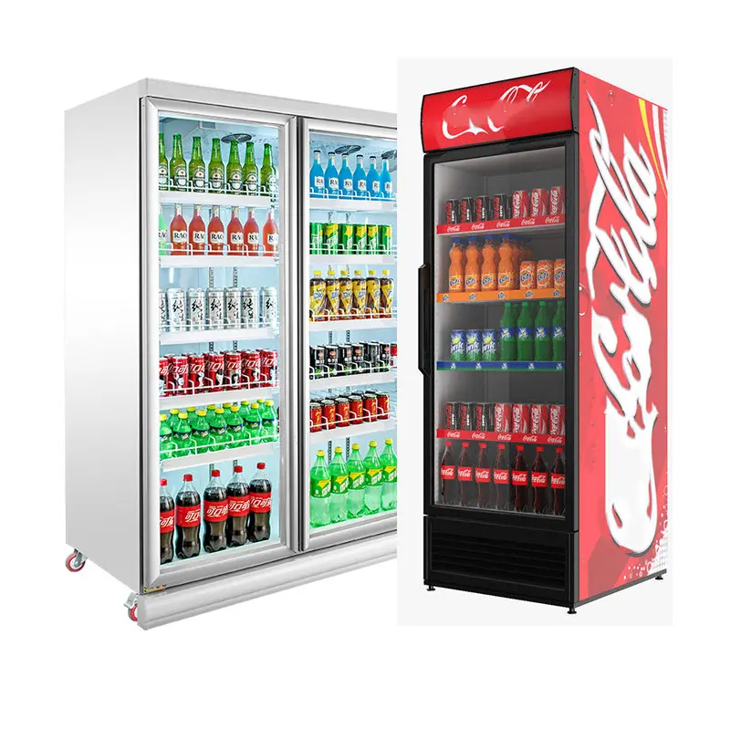 Beer Bar Pepsi Refrigerator Fridge Display Glass Double Many Door Commercial Refrigerator Freezer Vertical