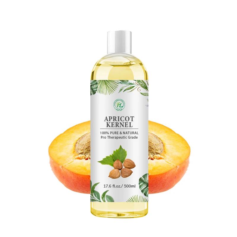 HL- Natural Body Massage Oils Supplier, 500ML Carrier Oil cold press, Bulk Bitter Apricot kernel organic oil Pure for Cosmetics
