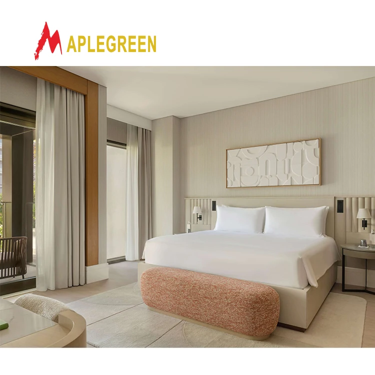 Hyatt Place Hotel Bedroom Furniture Set Independent 3 Star Hotels Furnishing Made of Plywood