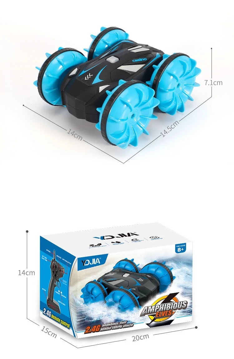 New product Amphibious Car Waterproof Driving Rotate Rc Cars Kids Remote Control Toy Car