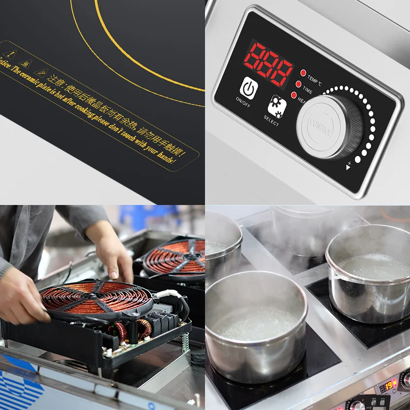 6 Burner Built In Hob Industrial Stainless Steel  Cooktop Commercial Electric Induction Stove Cooking Range Cookers