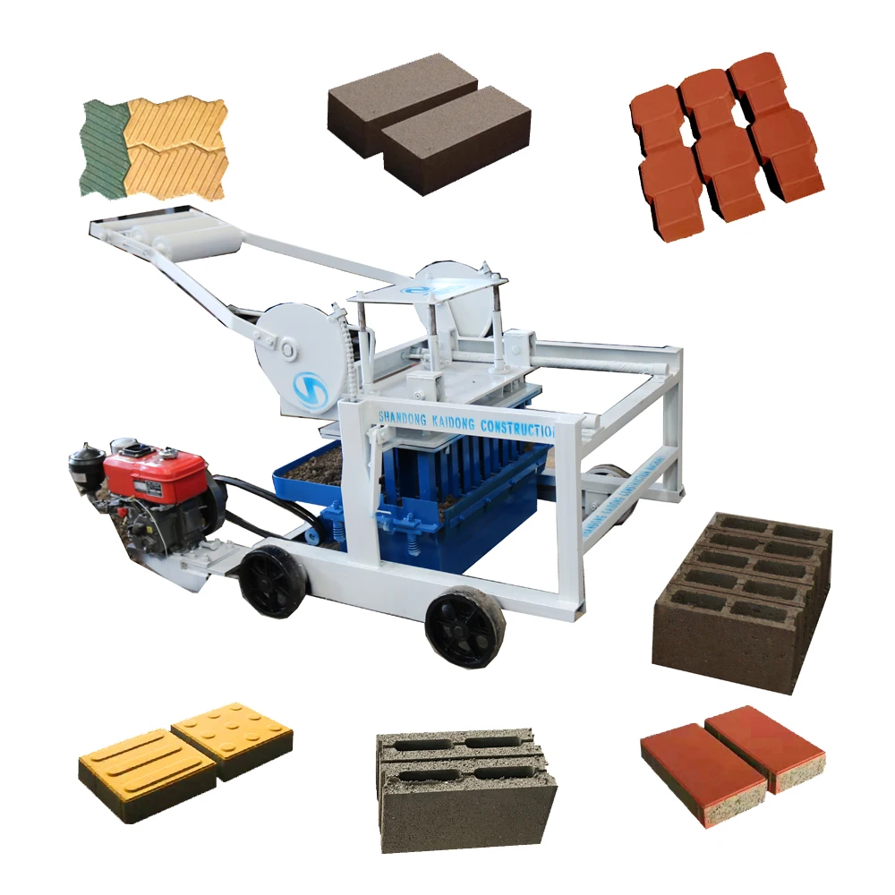 QTM4-40D Customizable Mobile Diesel Egg Laying Concrete Block Making Machine with Motor Manual Block Making Mach