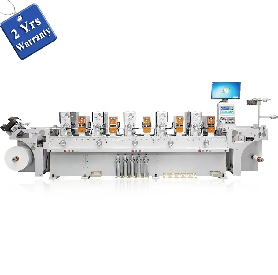 UTR300S High Speed Multiple Color Full Rotary Intermittent Adhesive Label Sticker Printing Machine with cold foil stamping