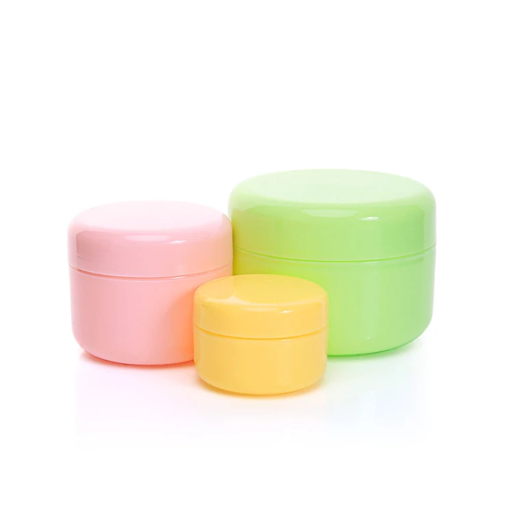 20g 50g 100g cosmetics packaging container Pink green white transparent yellow colourful cream jar with lid plastic cosmetic jar
