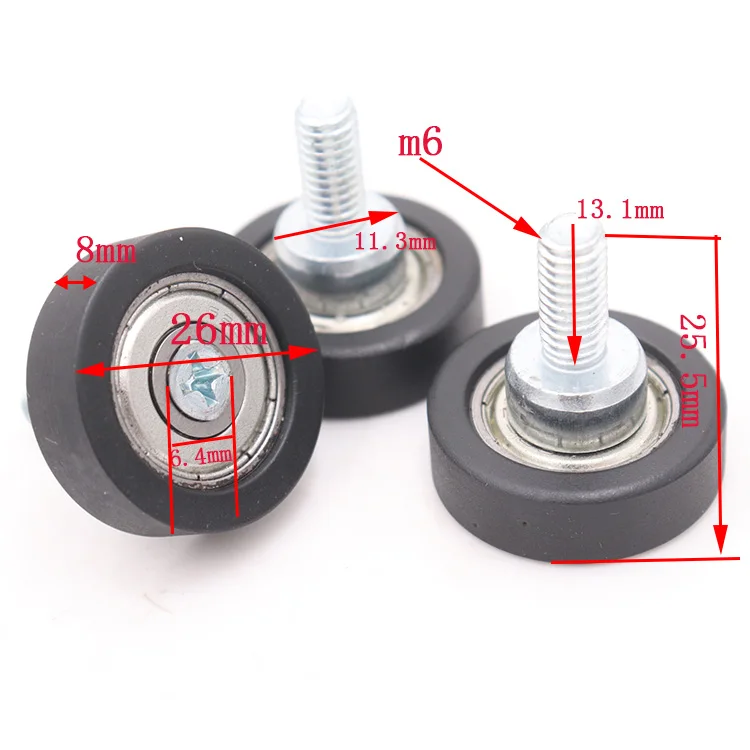 Factory Wholesale Furniture M6x26x8mm small Plastic Roller 626 nylon bearing with M6 Screw Drawer Guide Roller