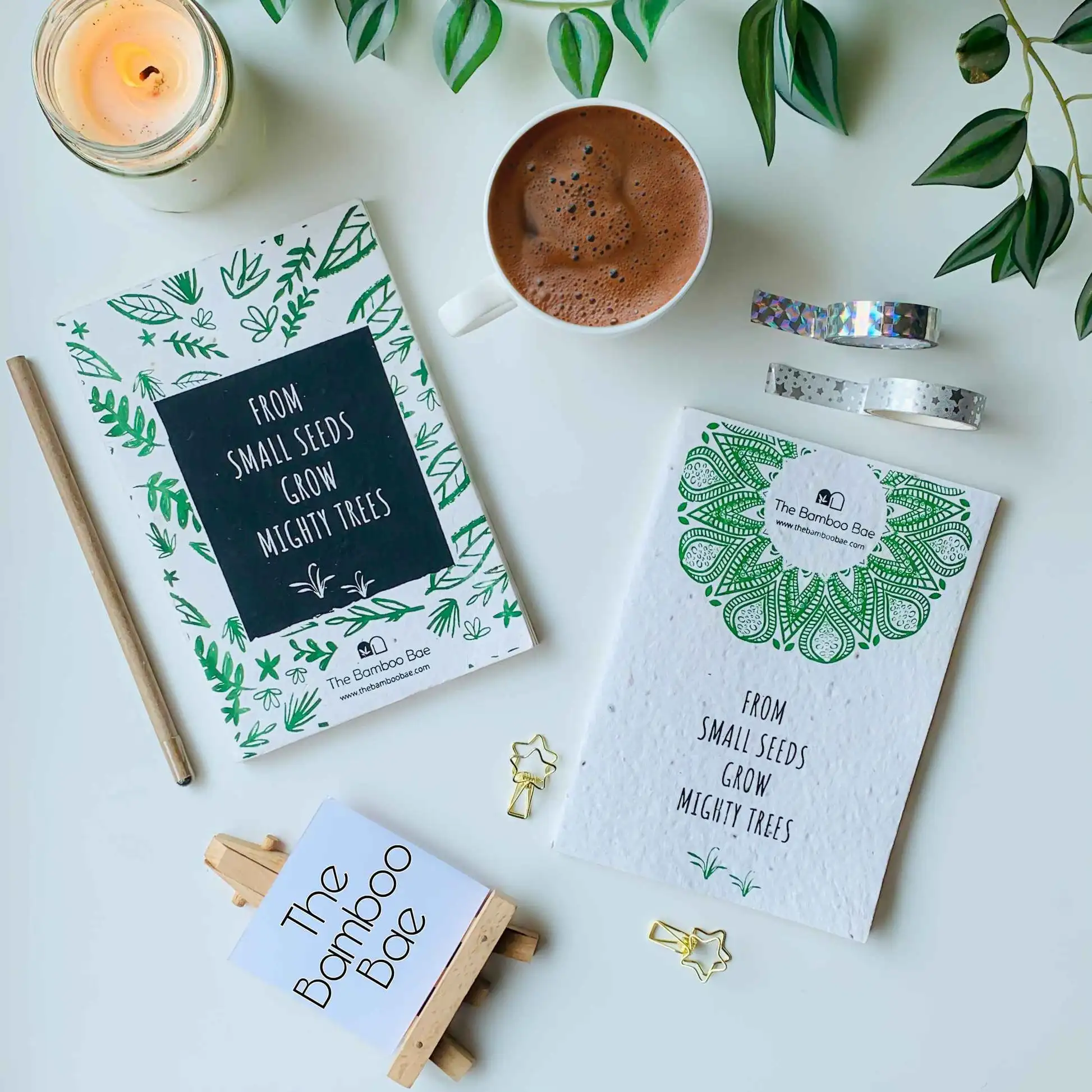 A5 Eco Friendly Notebook Handmade Recycled Paper with  Seed Cover Notepad Plantable pencil with seeds Notebook for gift