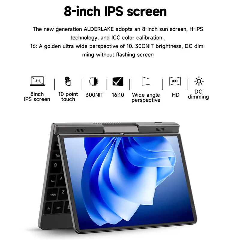 8 inch Intel Alder Lake N100 Gaming Laptops With 8G 16G RAM 1TB SSD HDD Win10 Mini Notebook Computer
