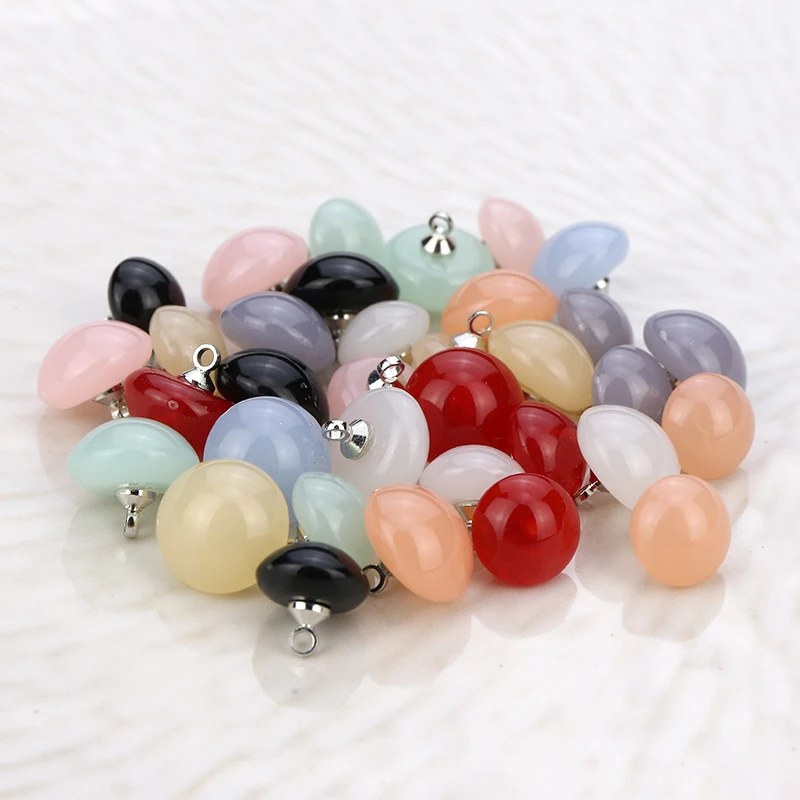 Semicircle Colourful Resin Buttons Nickel Shank Half Dome Plastic Pearl Sewing Button For Clothes