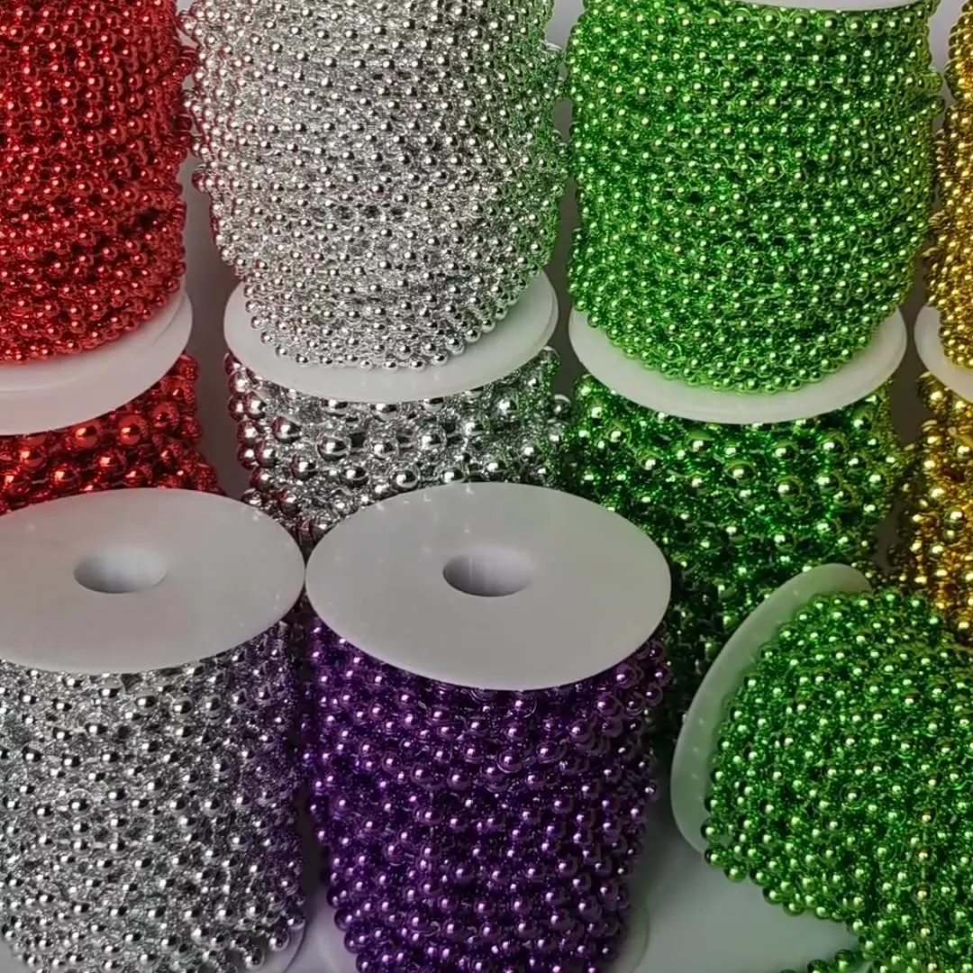Factory Direct Sell Christmas Decoration Bead Chain Plastic Electroplating Connection
