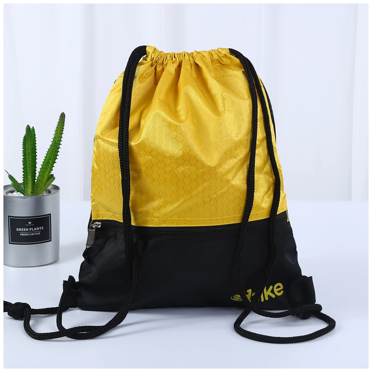 waterproof drawstring backpack sack sports gym bag with zipper for kids