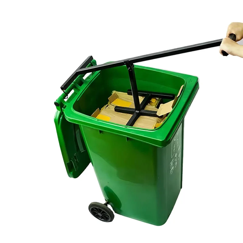 Stainless Steel Manual Wheelie Bin Compactor for Household Garbage Recycling Iron Waste & Trash Bins for Garden Press