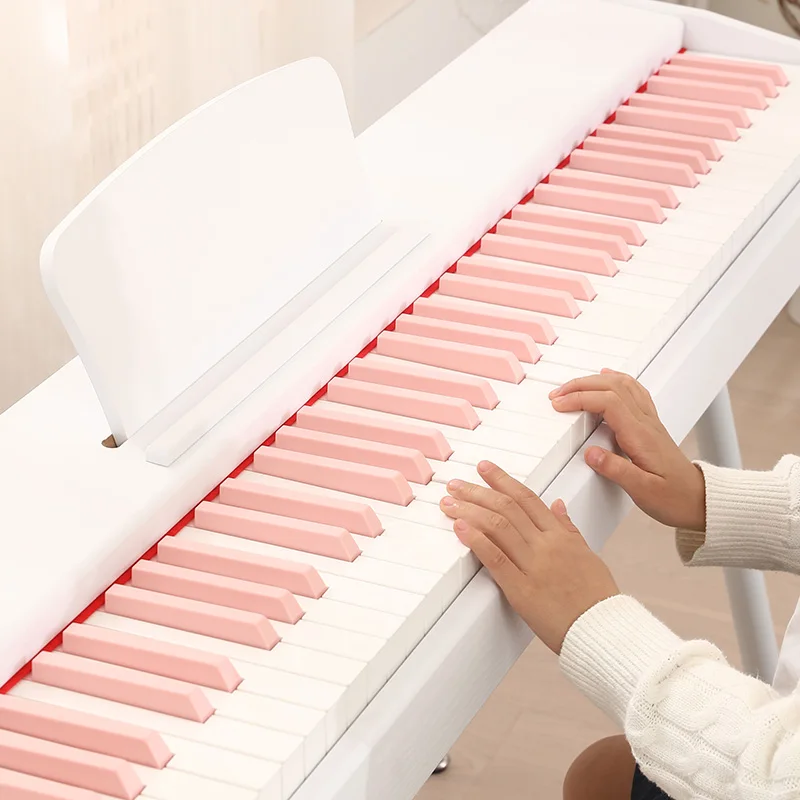 musical keyboard adjacent depressible levers or keys on a musical instrument piano keyboard