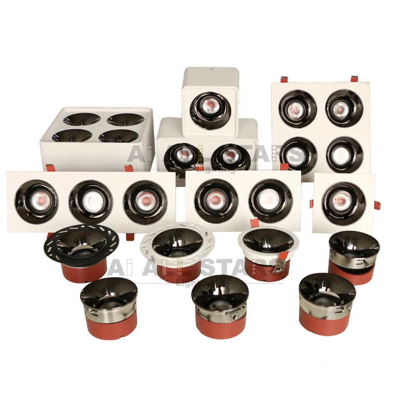 Recessed COB LED Light Spot Light Downlight Round Ceiling Spotlight Surface Mounted Anti Glare Downlight Frame SKD