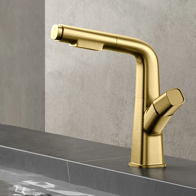 Pull Out Basin Faucet Hot and Cold Mixer Single Handle Taps Brass Basin Taps Lavatory Faucet Bathroom Thermostatic Faucets
