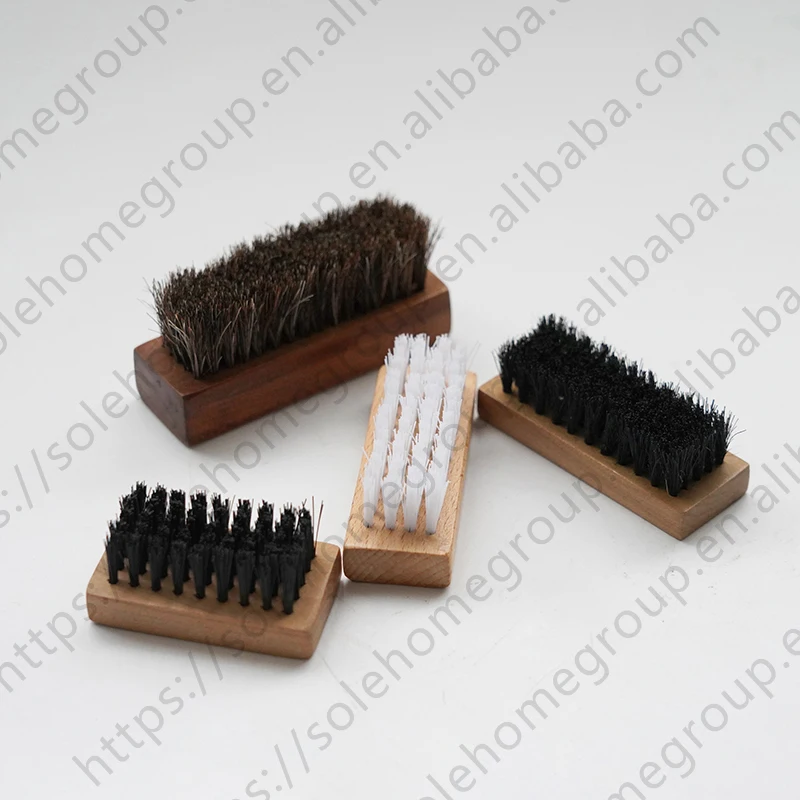 High Quality Professional Horsehair Leather Care Bristle Nylon Material Squeegee Design Wholesale Cleaning Polishing Shoe Hair