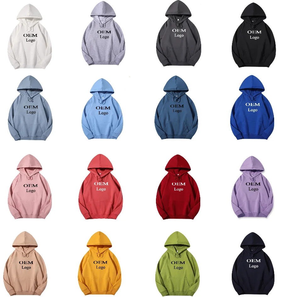 Casual  Men  Leisure Wear White Color Streetwear Hoodies Hip Hop Cotton Custom Office Worker  Embroidery Logo Hoodie