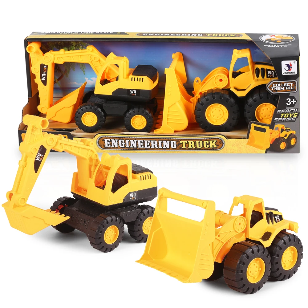 
2 Pack 10.5 Inch Plastic Engineering Truck Toys Kids Construction Vehicle Toy 