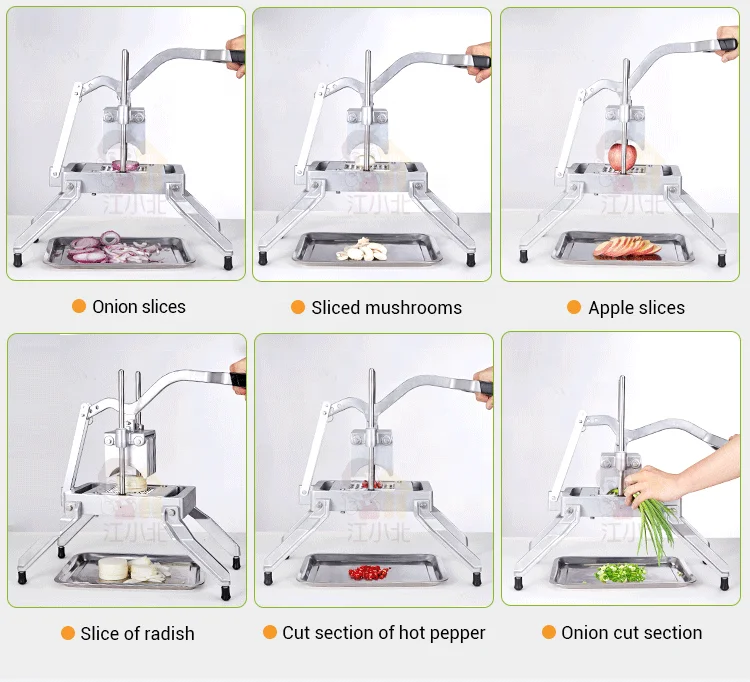 Manual Hand Held Stainless Steel Food Onion Vegetable Fruit Potato Chips Chopper Slicer Cutting Machine